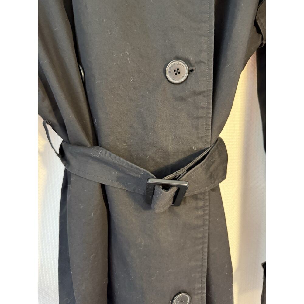 American Living Women’s Double Breasted Lightweight‎ Lined Trench Coat XL Black - Picture 4 of 8
